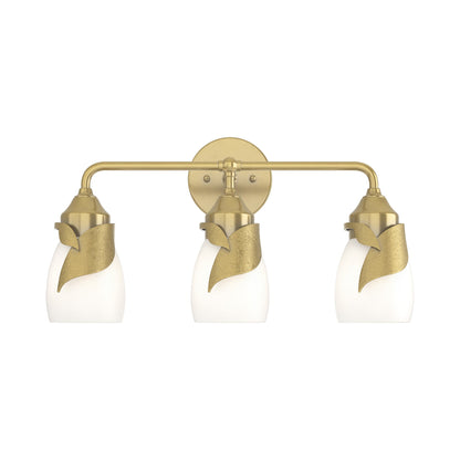 Lapas Bath Vanity Light in Modern Brass (Opal Glass).