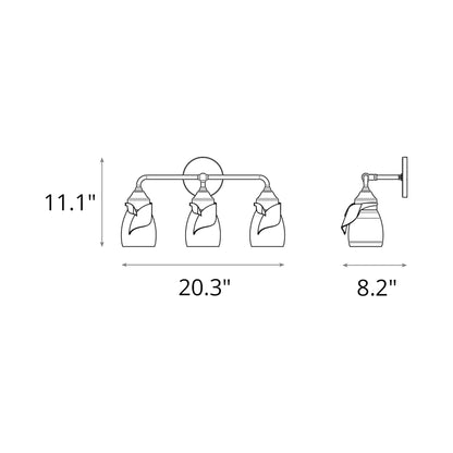 Lapas Bath Vanity Light - line drawing.