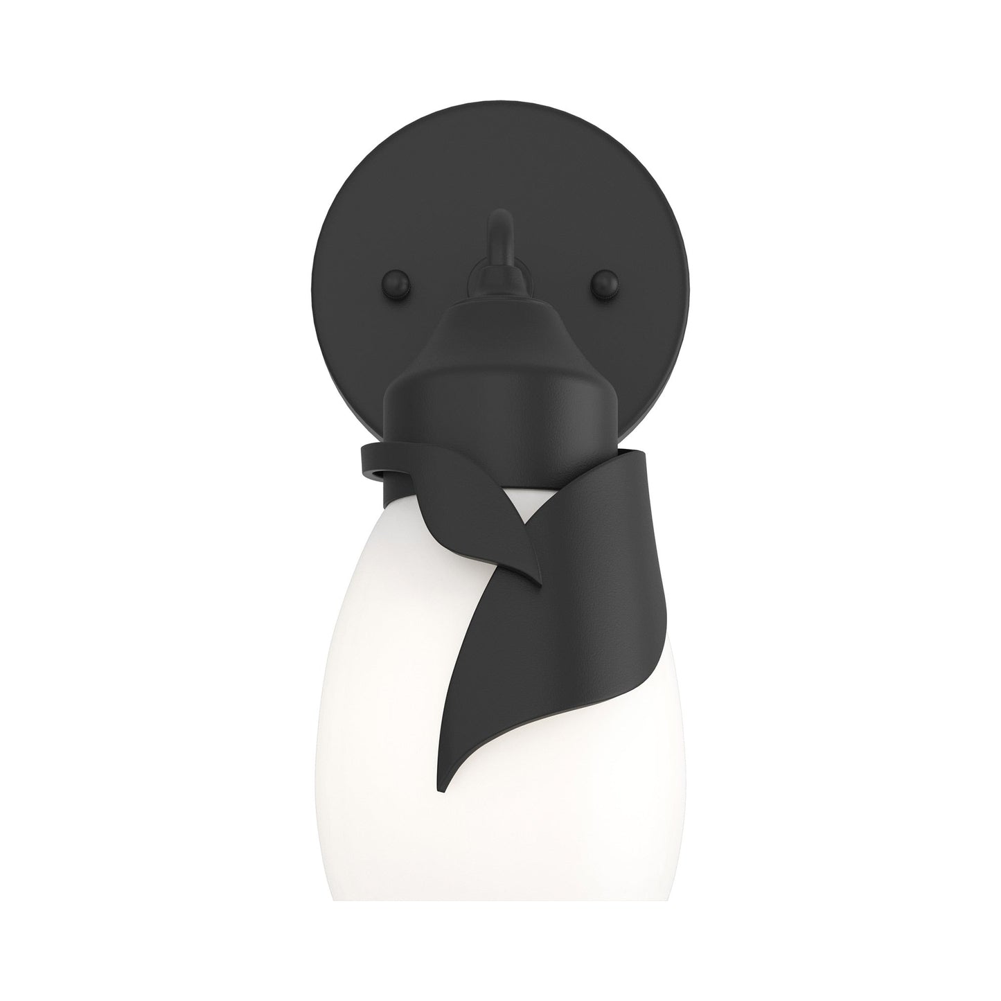 Lapas Bath Wall Light in Black (Opal Glass).