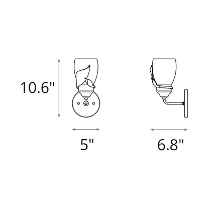 Lapas Bath Wall Light - line drawing.