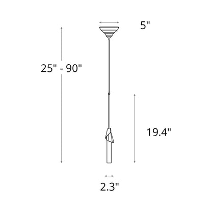 Lilium Mini Pendant Light - line drawing.