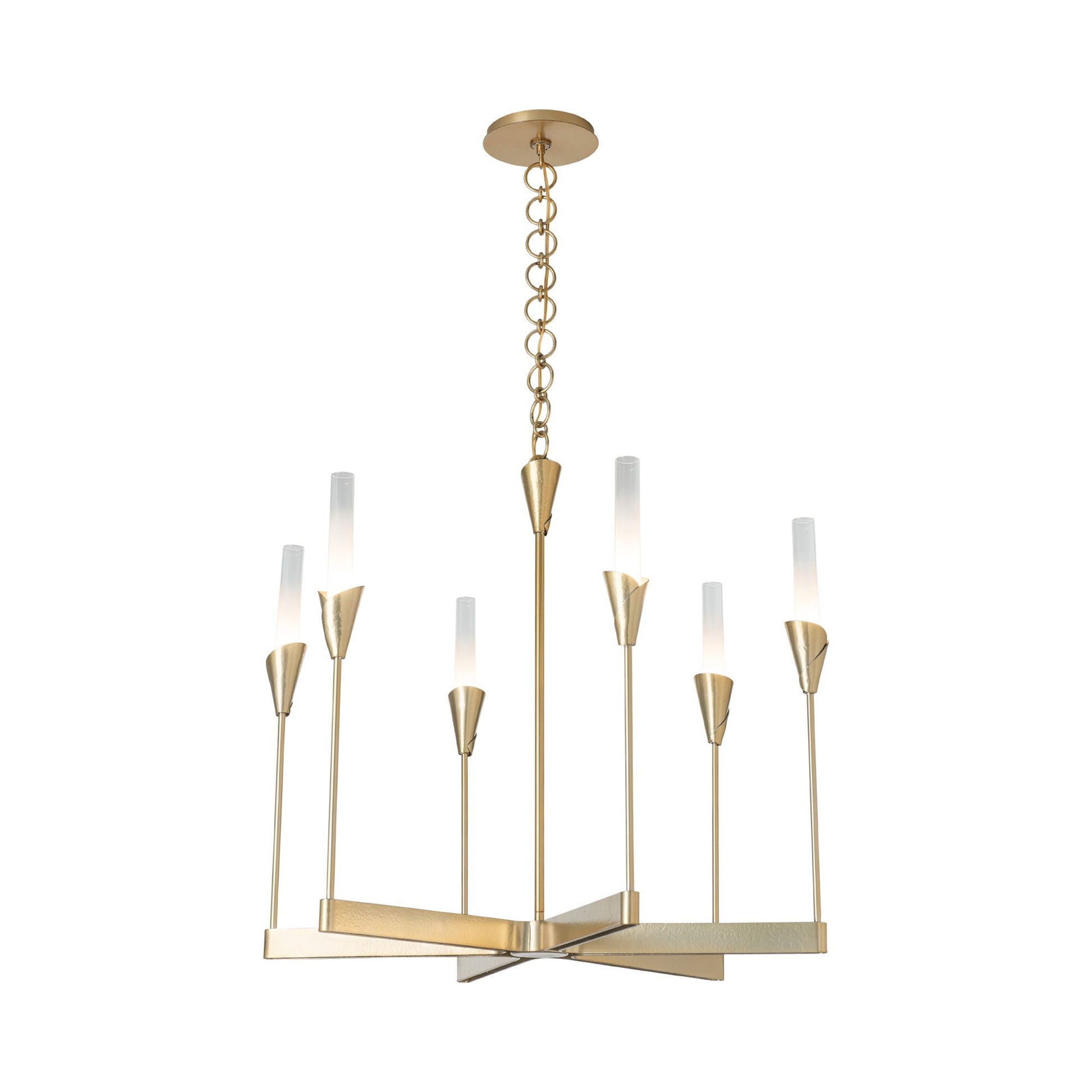 Lilium Multi-Light Chandelier in Modern Brass (6-Light).