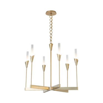 Lilium Multi-Light Chandelier in Modern Brass (6-Light).