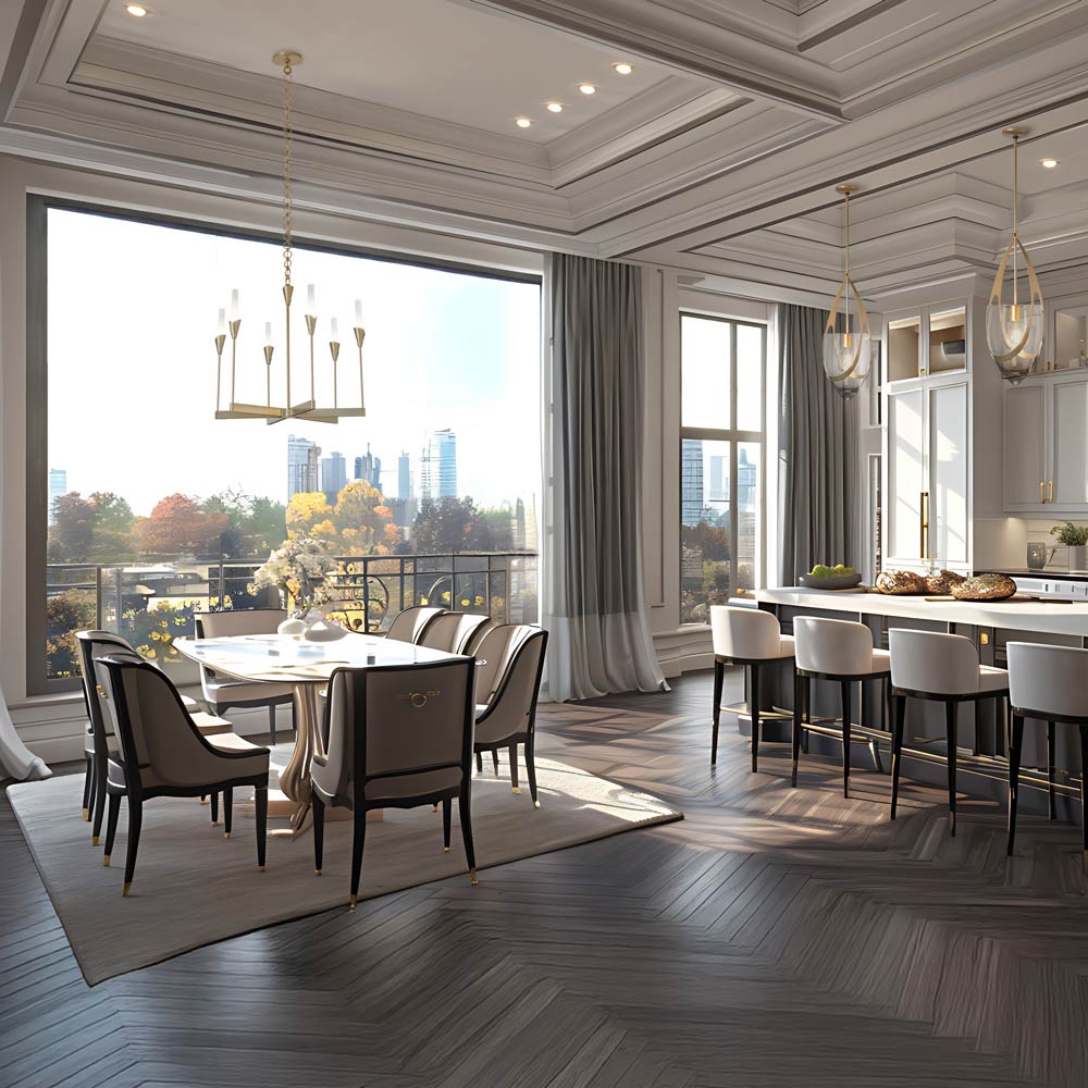 Lilium Multi-Light Chandelier in dining room.