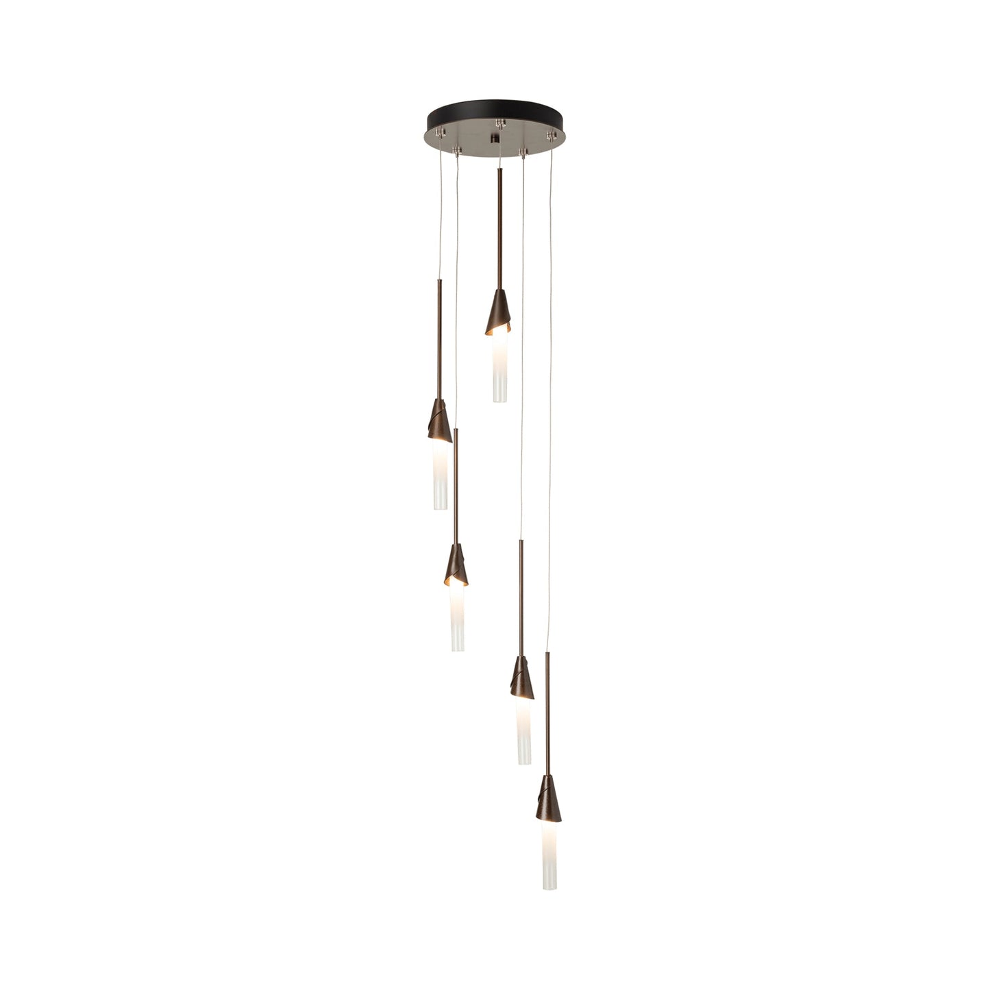 Lilium Round Pendant Light in Bronze (5-Light/Standard).