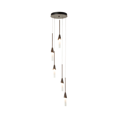 Lilium Round Pendant Light in Bronze (5-Light/Standard).