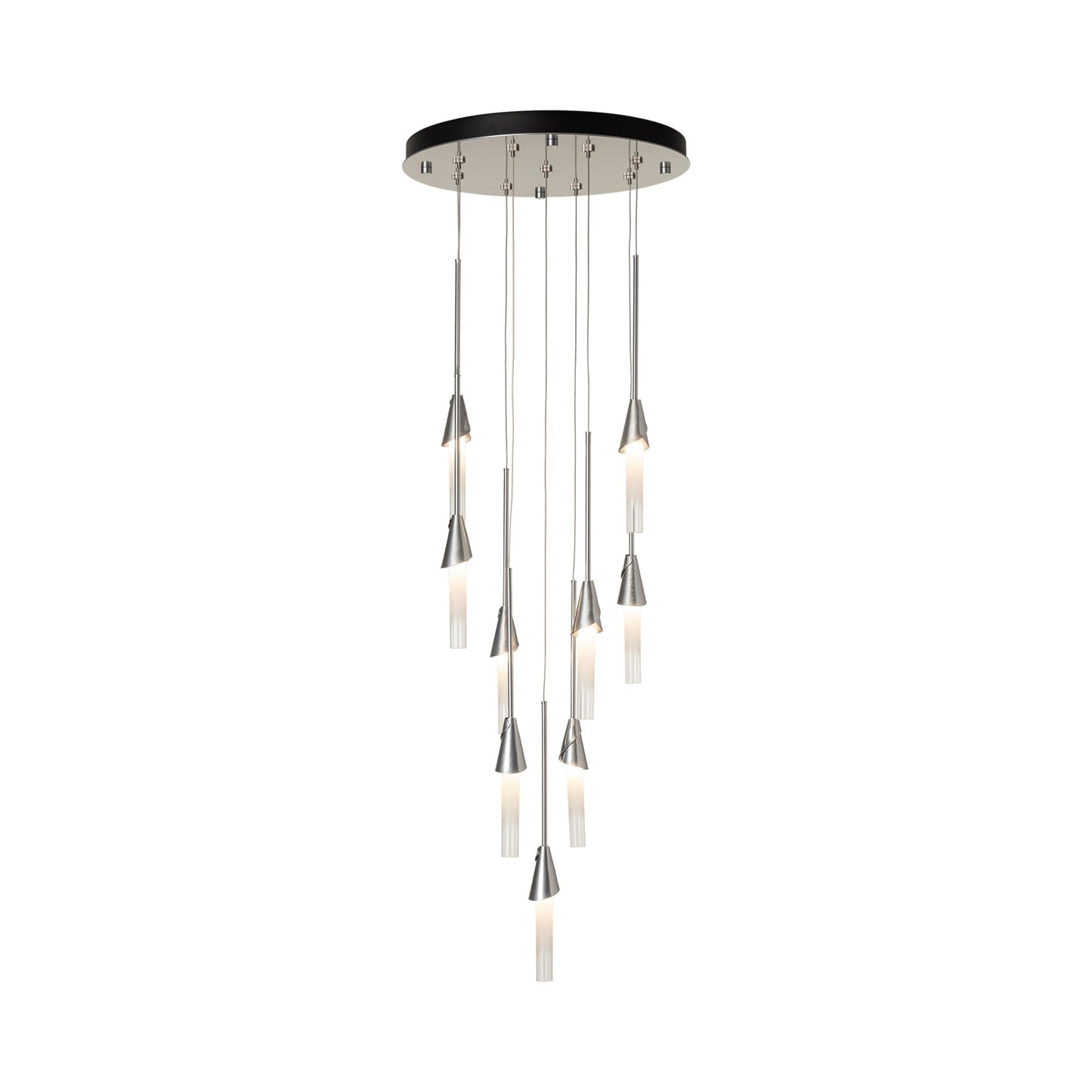 Lilium Round Pendant Light in Sterling (9-Light/Standard).