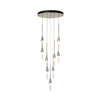 Lilium Round Pendant Light in Sterling (9-Light/Standard).