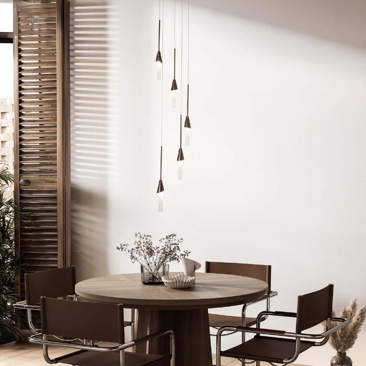Lilium Round Pendant Light in living room.