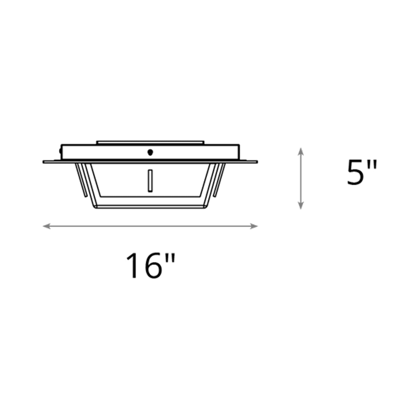 Linea Outdoor LED Flush Mount Ceiling Light - line drawing.