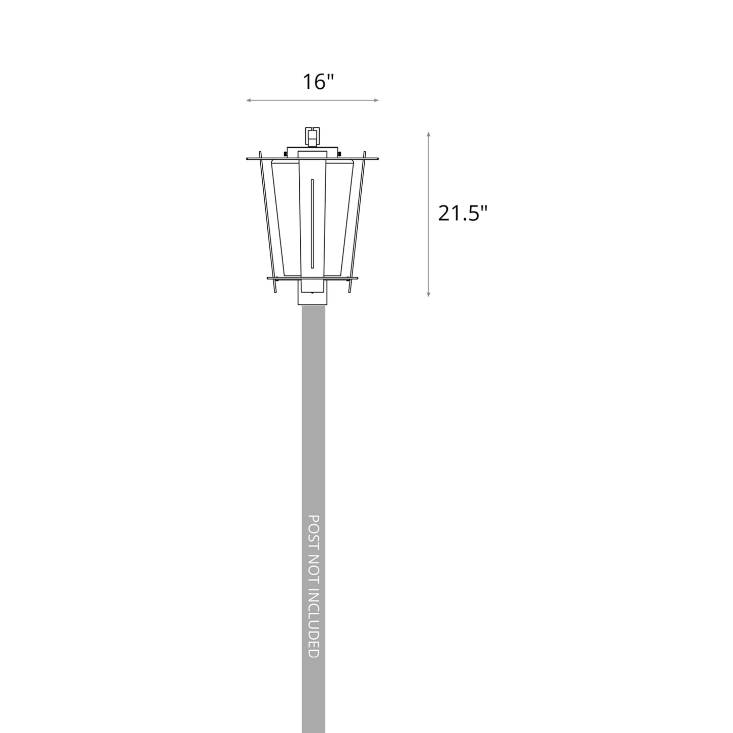Linea Outdoor Post Light - line drawing.