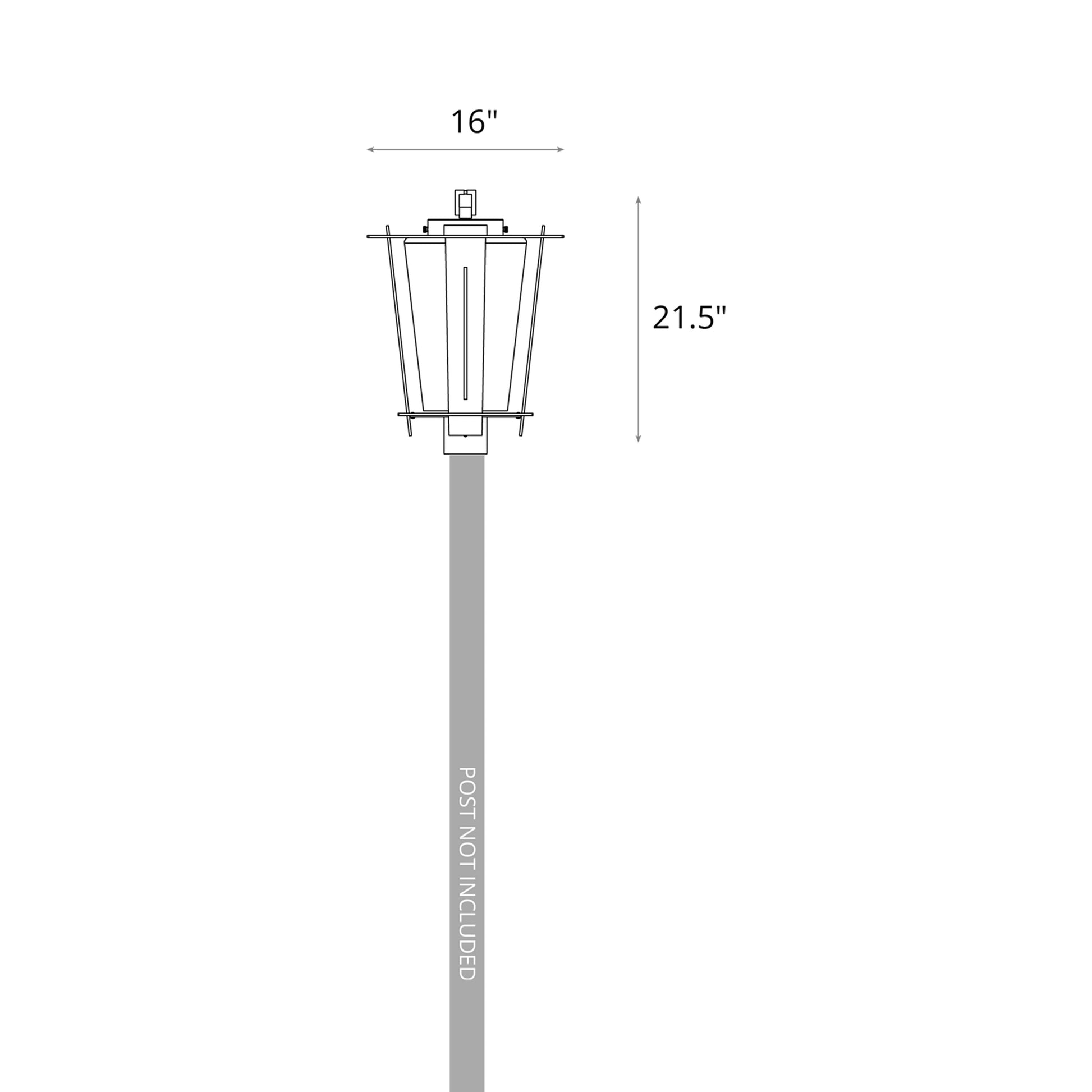 Linea Outdoor Post Light - line drawing.