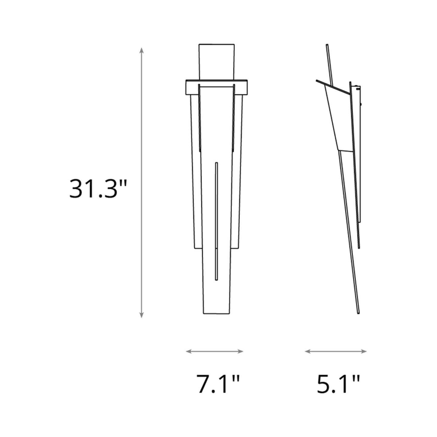 Linea Outdoor Wall Light - line drawing.