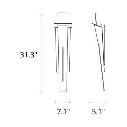 Linea Outdoor Wall Light - line drawing.