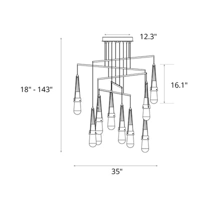 Link Mobile Pendant Light - line drawing.
