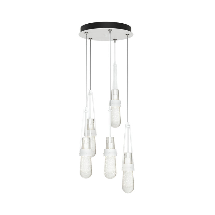 Link Pendant Light in White/Clear Bubble Glass (Standard).
