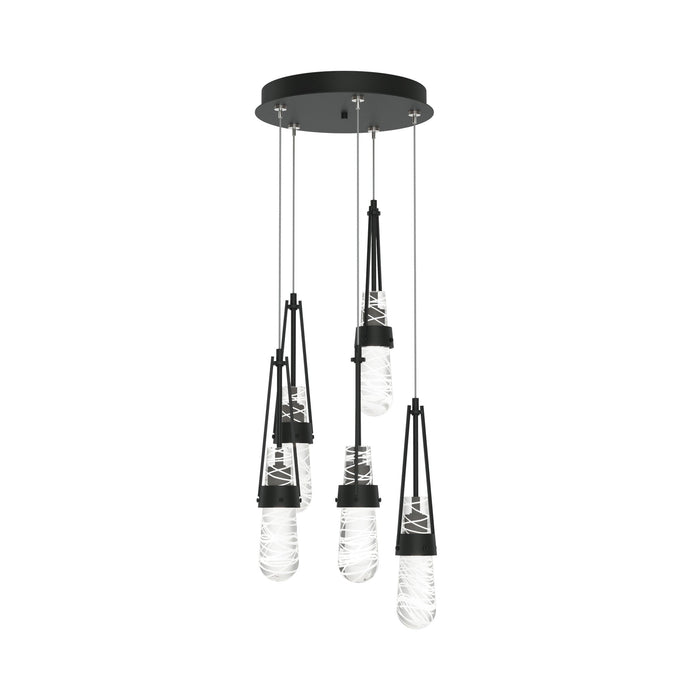 Link Pendant Light in Black/Clear with White Threading Glass (Standard).