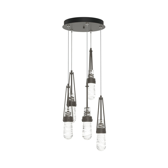 Link Pendant Light in Dark Smoke/Clear with White Threading Glass (Standard).