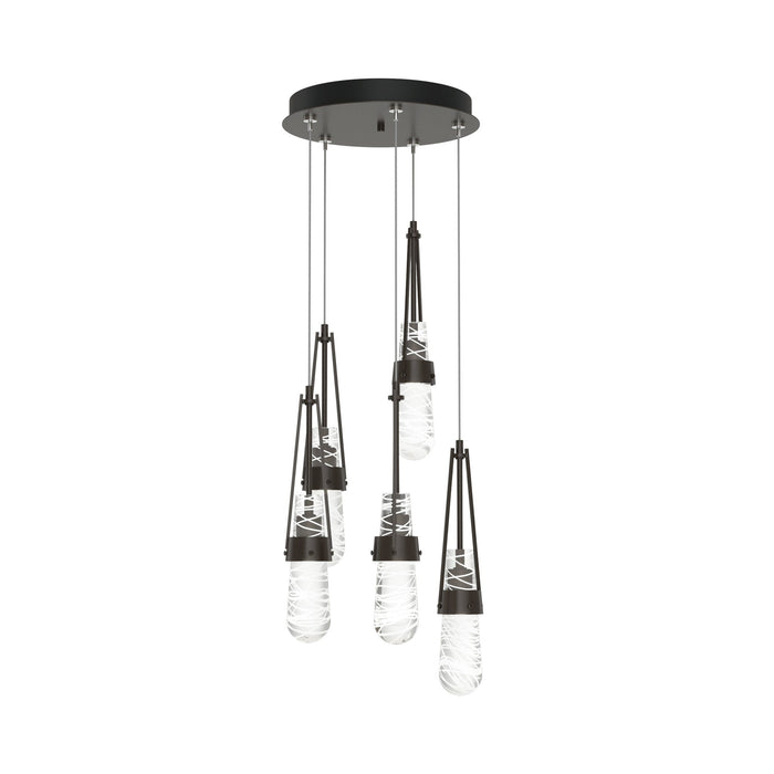 Link Pendant Light in Oil Rubbed Bronze/Clear with White Threading Glass (Standard).