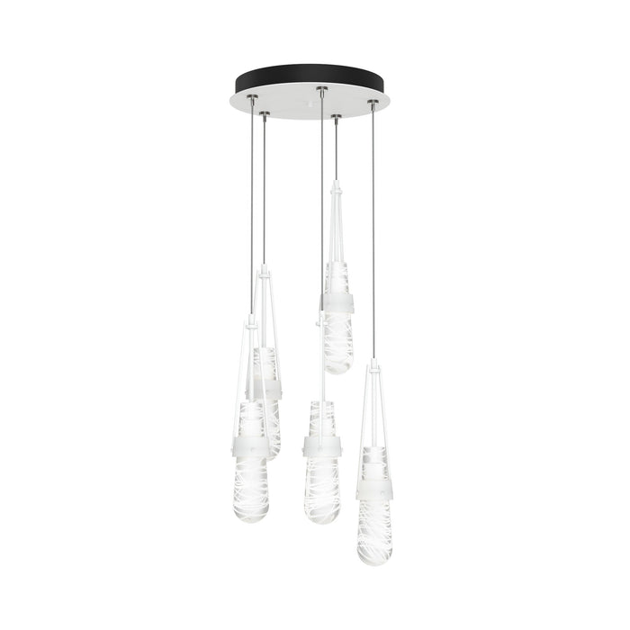 Link Pendant Light in Black/Clear with White Threading Glass (Standard).