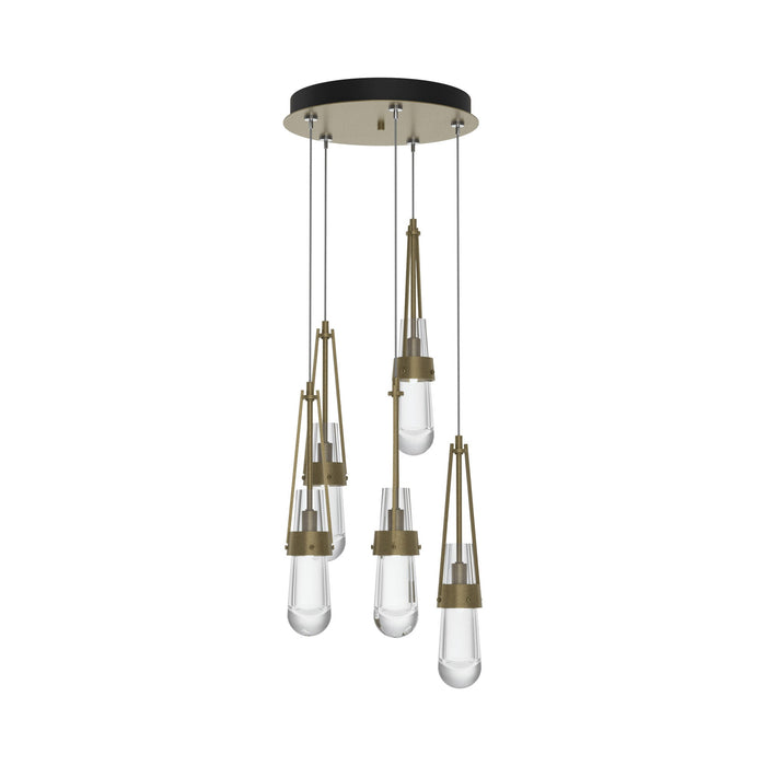 Link Pendant Light in Soft Gold/Clear Glass (Standard).