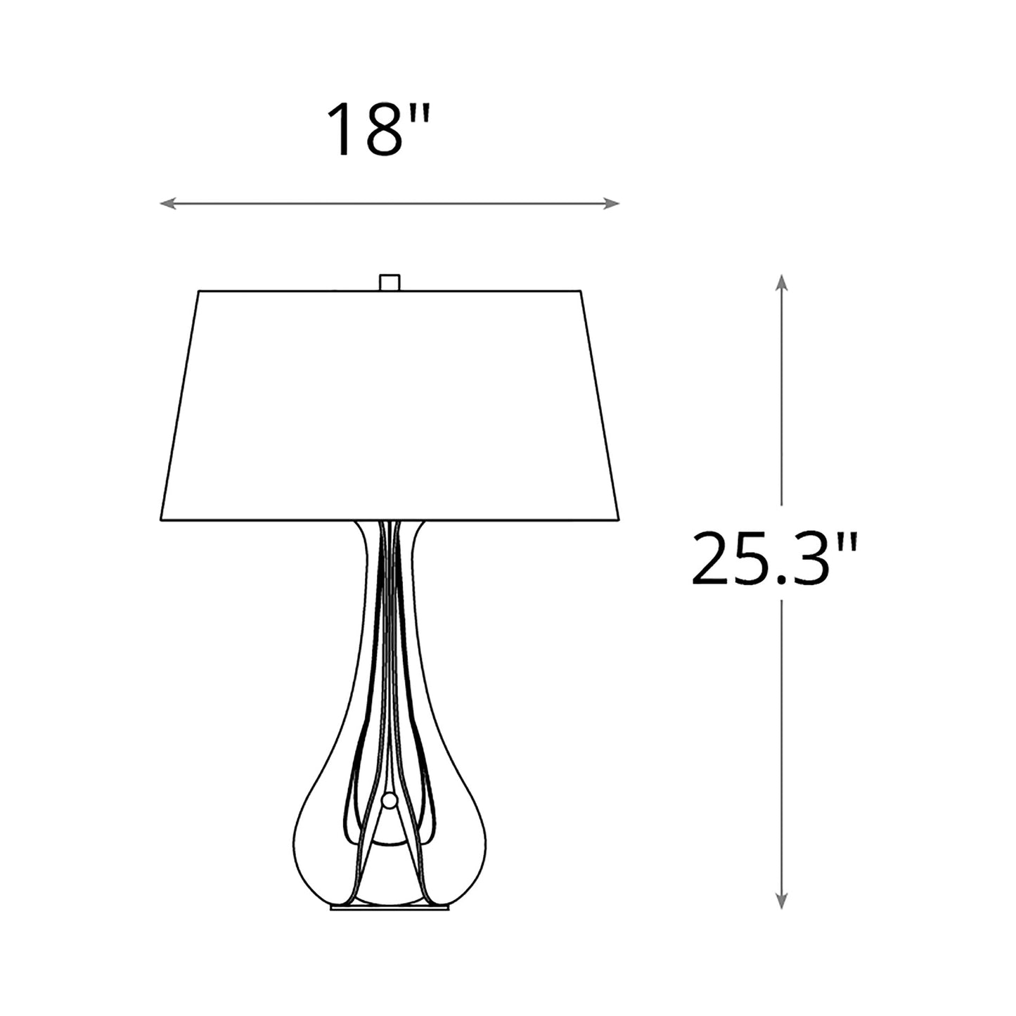 Lino Table Lamp - line drawing.