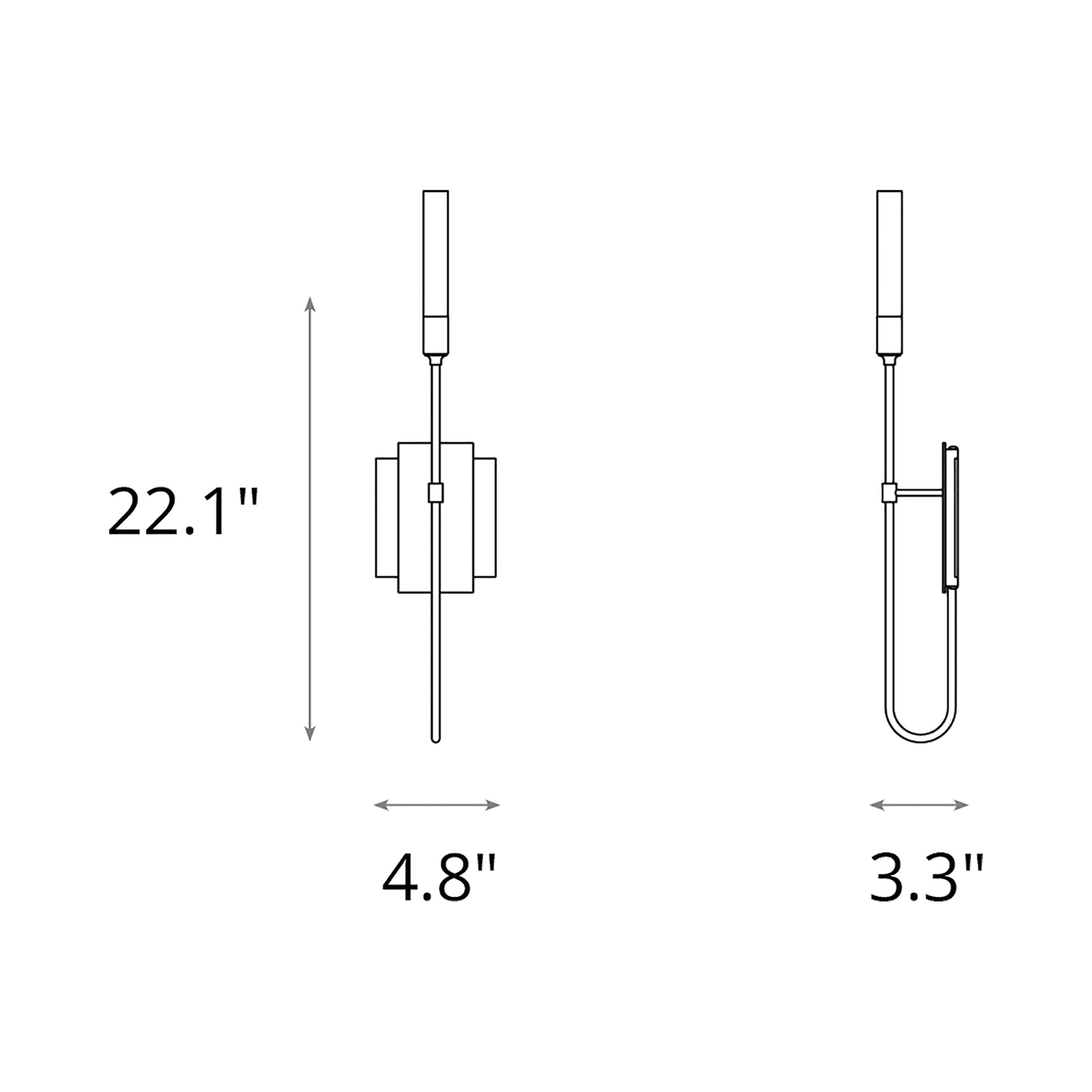 Lisse Wall Light - line drawing.