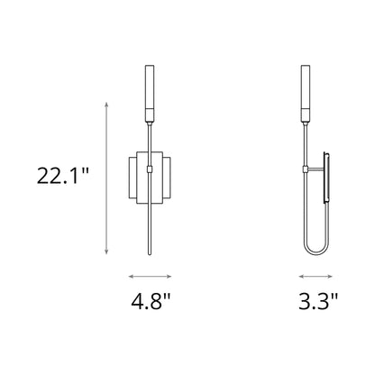 Lisse Wall Light - line drawing.