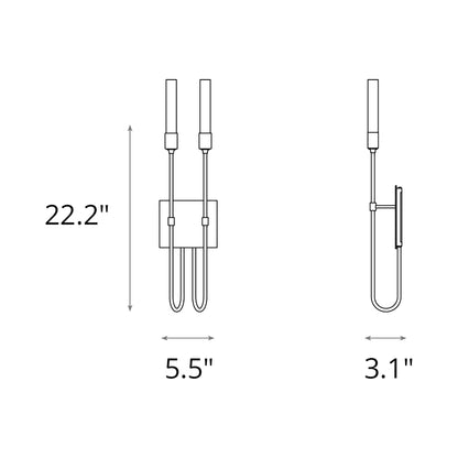 Lisse Wall Light - line drawing.