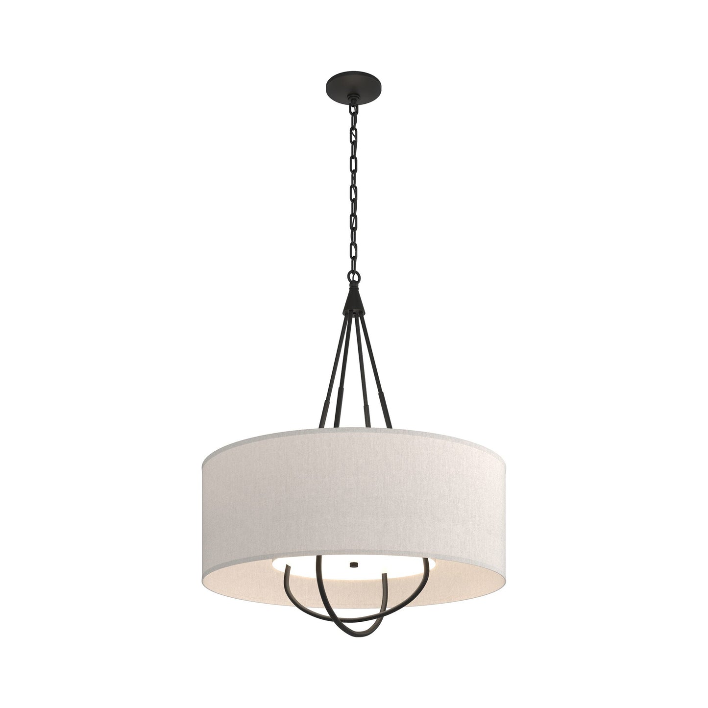 Loop Pendant Light in Black (Black/Flax).