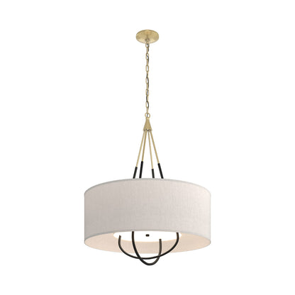 Loop Pendant Light in Modern Brass (Black/Flax).