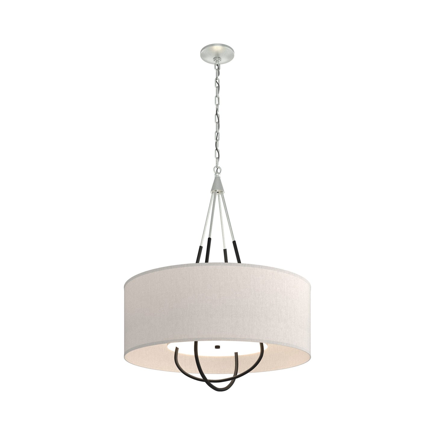 Loop Pendant Light in Vintage Platinum (Black/Flax).