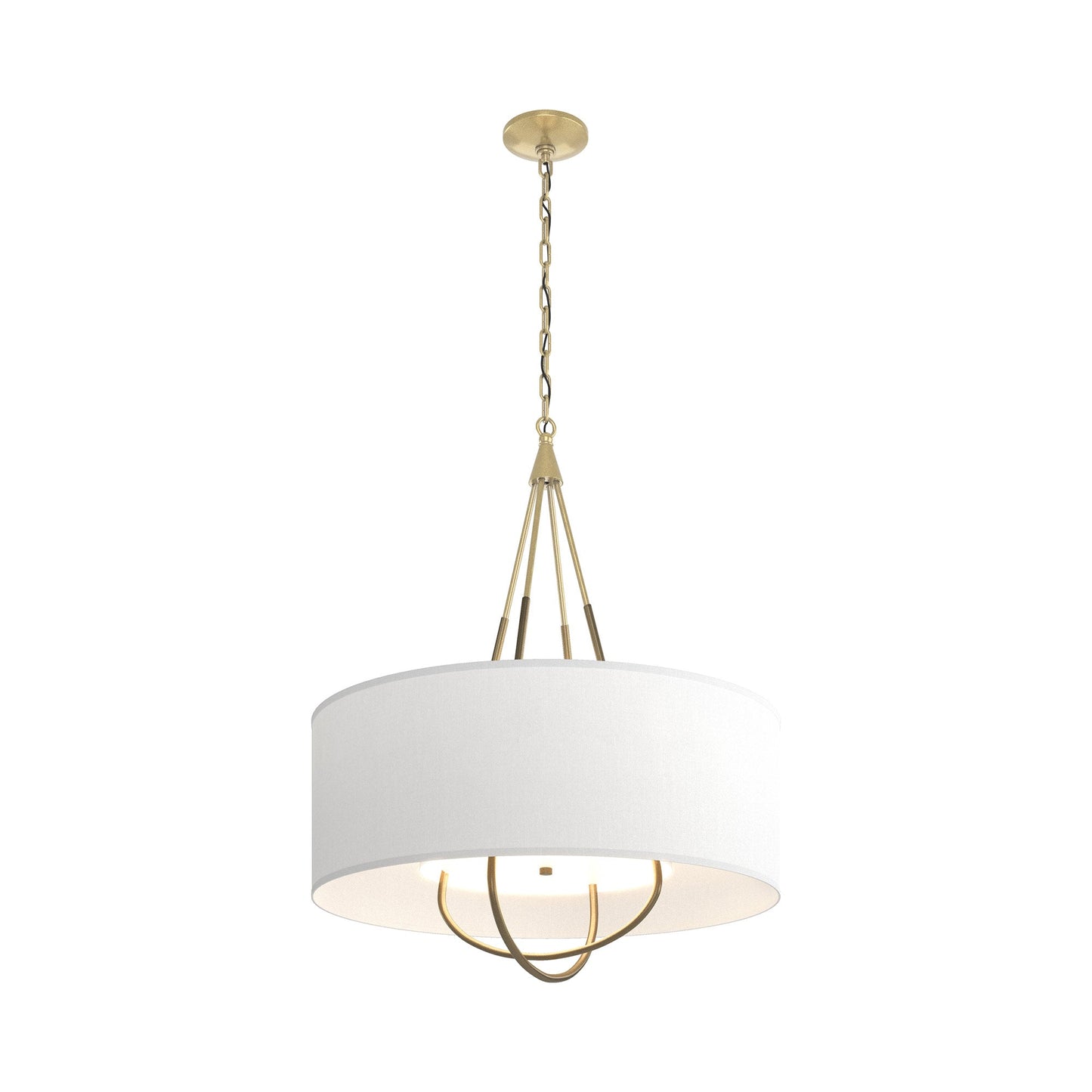 Loop Pendant Light in Modern Brass (Soft Gold/Natural Anna).