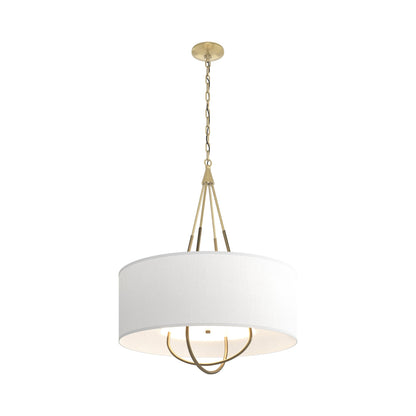 Loop Pendant Light in Modern Brass (Soft Gold/Natural Anna).