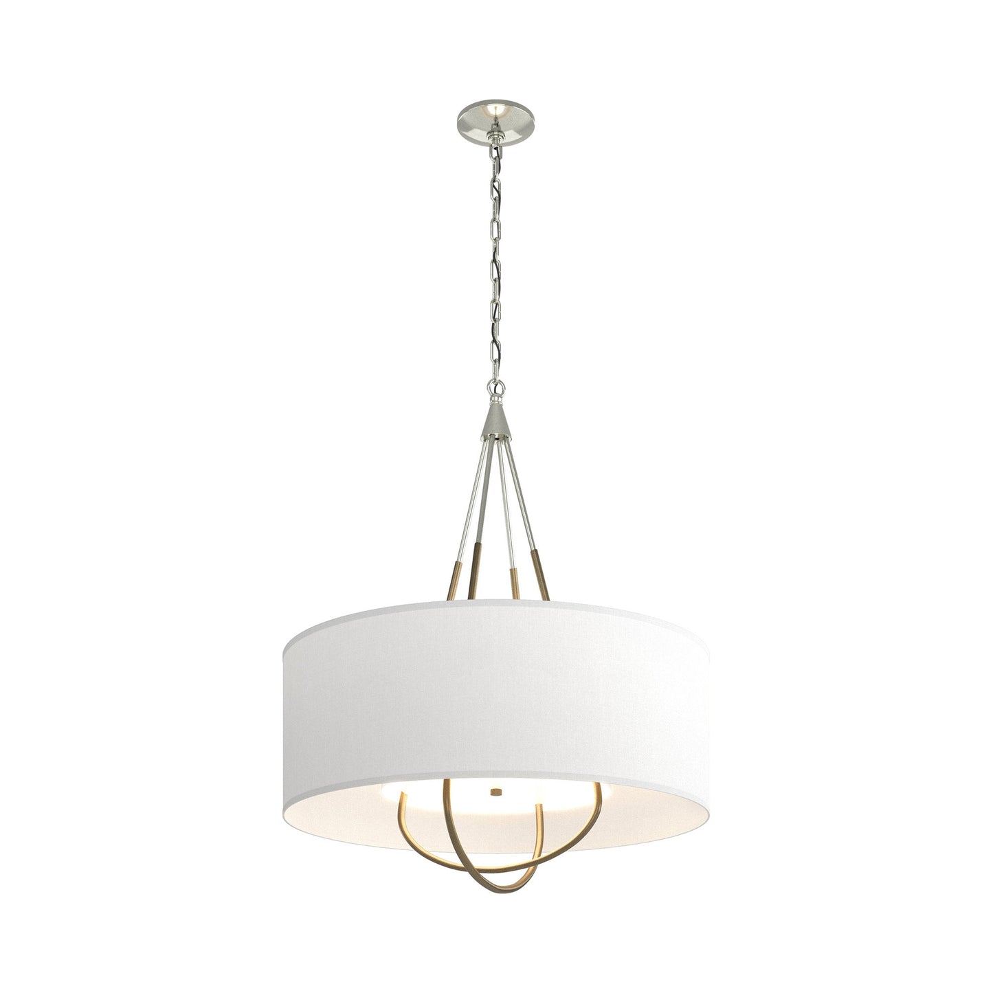 Loop Pendant Light in Sterling (Soft Gold/Natural Anna).