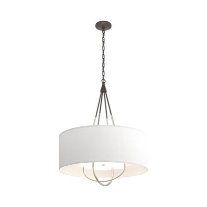 Loop Pendant Light in Dark Smoke (Sterling/Natural Anna).