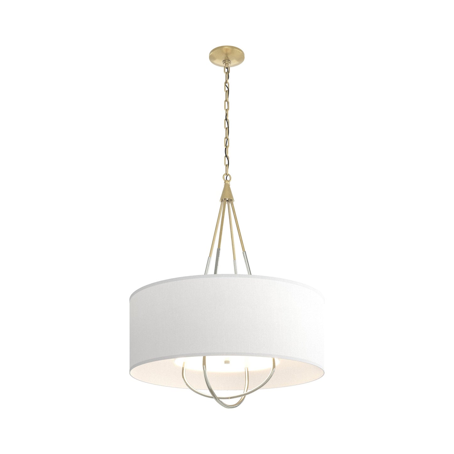 Loop Pendant Light in Modern Brass (Sterling/Natural Anna).