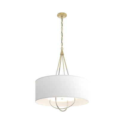 Loop Pendant Light in Modern Brass (Sterling/Natural Anna).