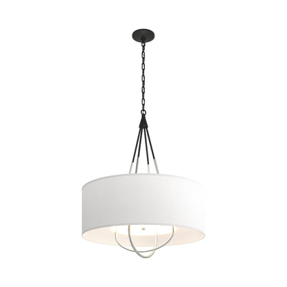 Loop Pendant Light in Black (Vintage Platinum/Natural Anna).