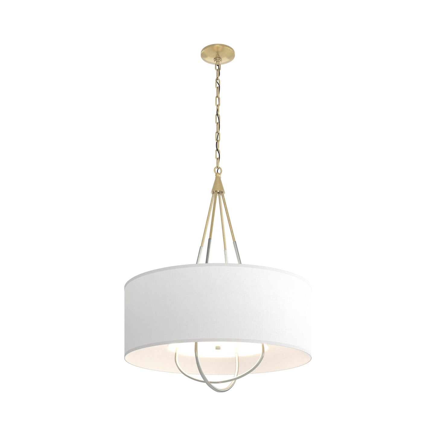 Loop Pendant Light in Modern Brass (Vintage Platinum/Natural Anna).