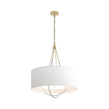 Loop Pendant Light in Modern Brass (Vintage Platinum/Natural Anna).