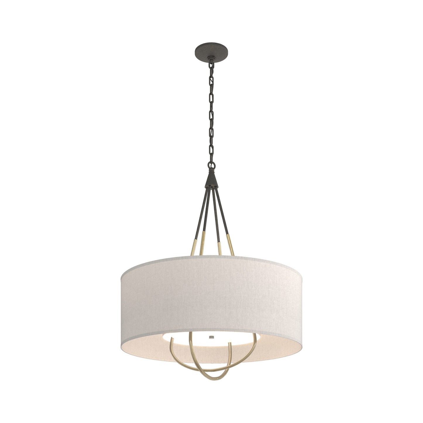 Loop Pendant Light in Natural Iron (Modern Brass/Flax).