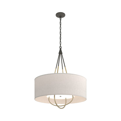 Loop Pendant Light in Natural Iron (Modern Brass/Flax).