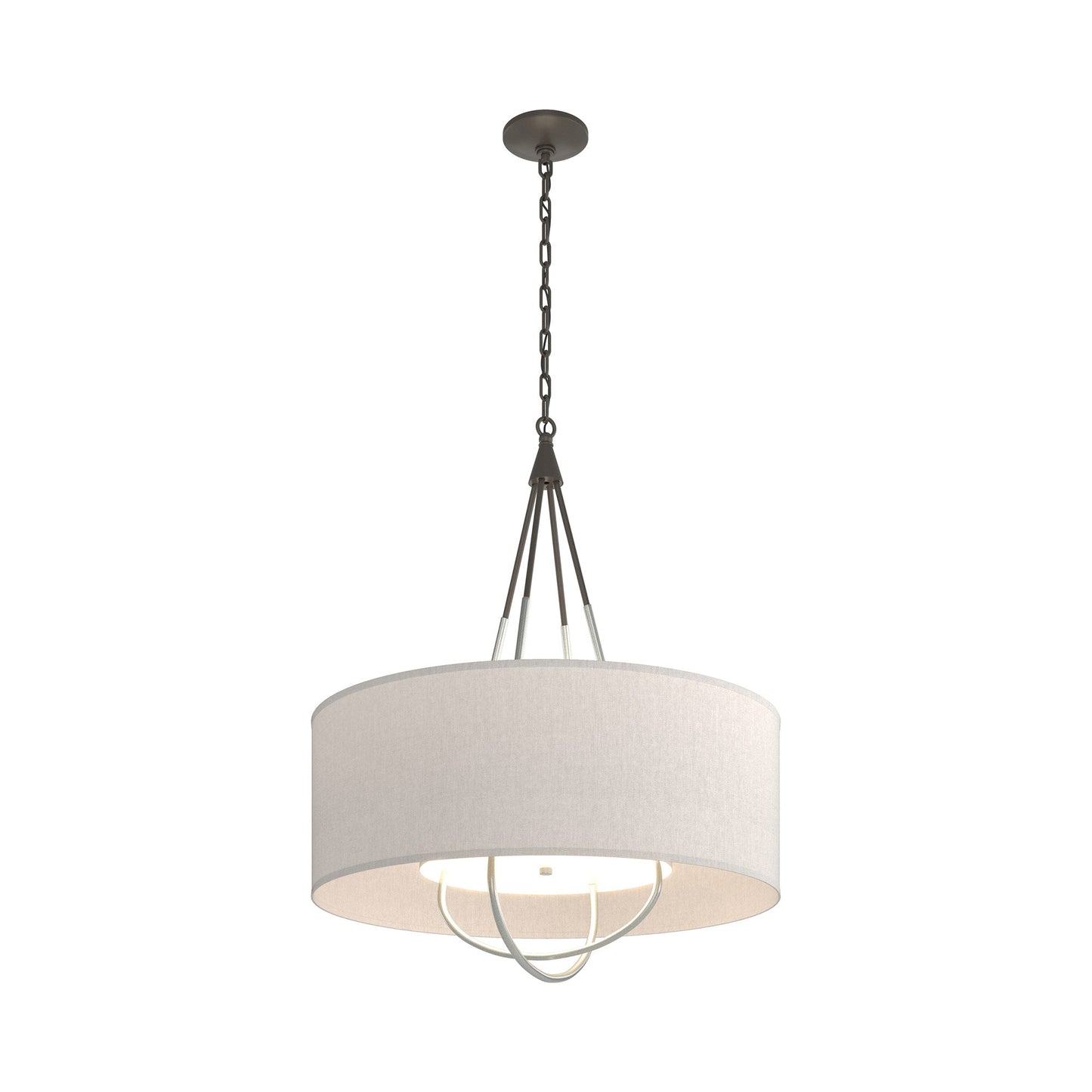 Loop Pendant Light in Dark Smoke (Vintage Platinum/Flax).