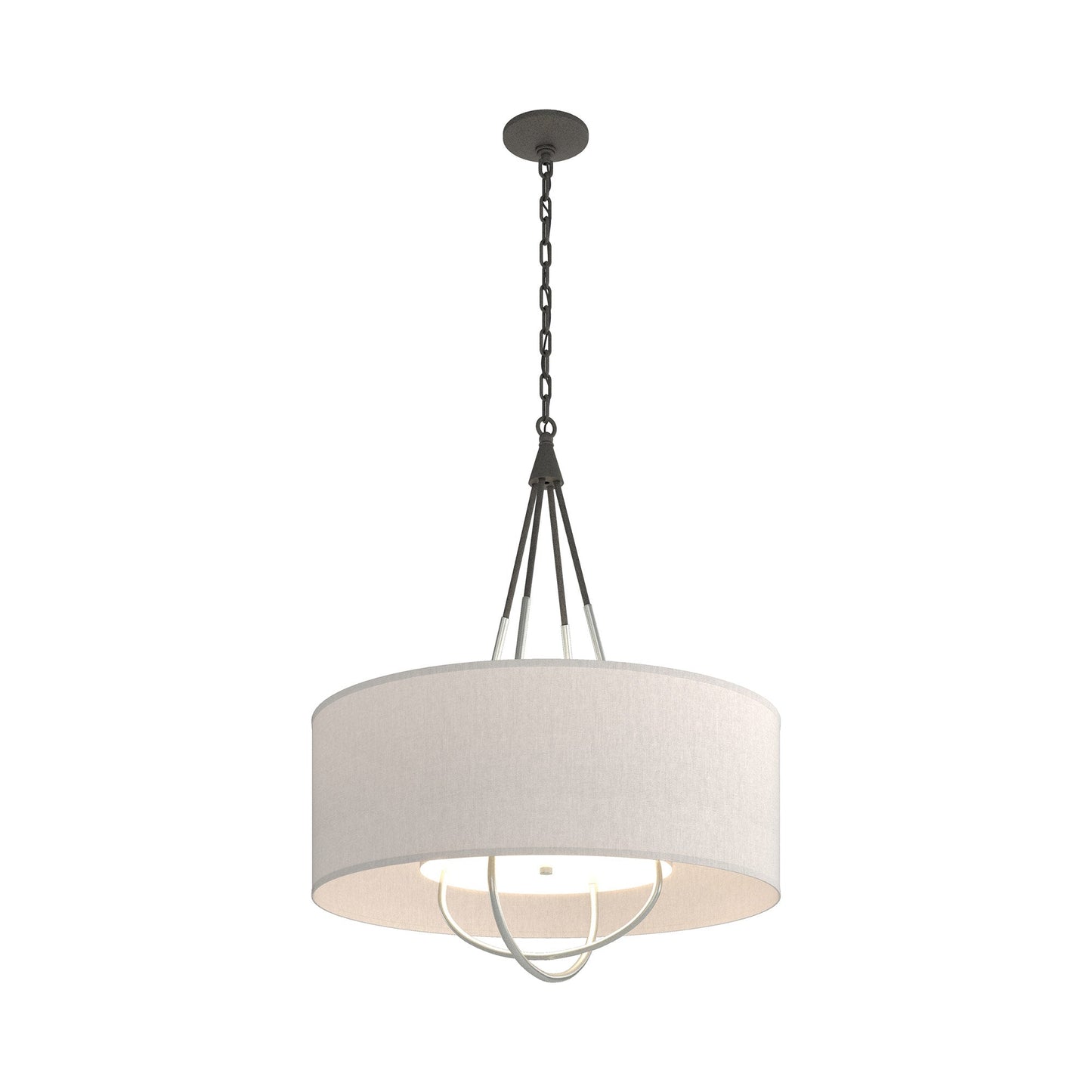 Loop Pendant Light in Natural Iron (Vintage Platinum/Flax).