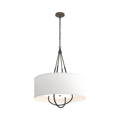 Loop Pendant Light in Dark Smoke (Black/Natural Anna).