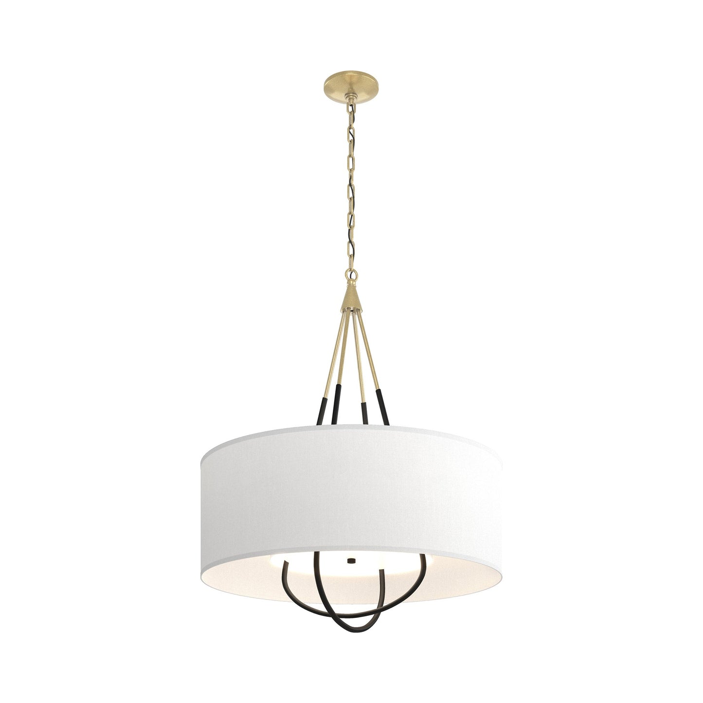 Loop Pendant Light in Modern Brass (Black/Natural Anna).