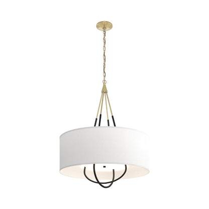 Loop Pendant Light in Modern Brass (Black/Natural Anna).