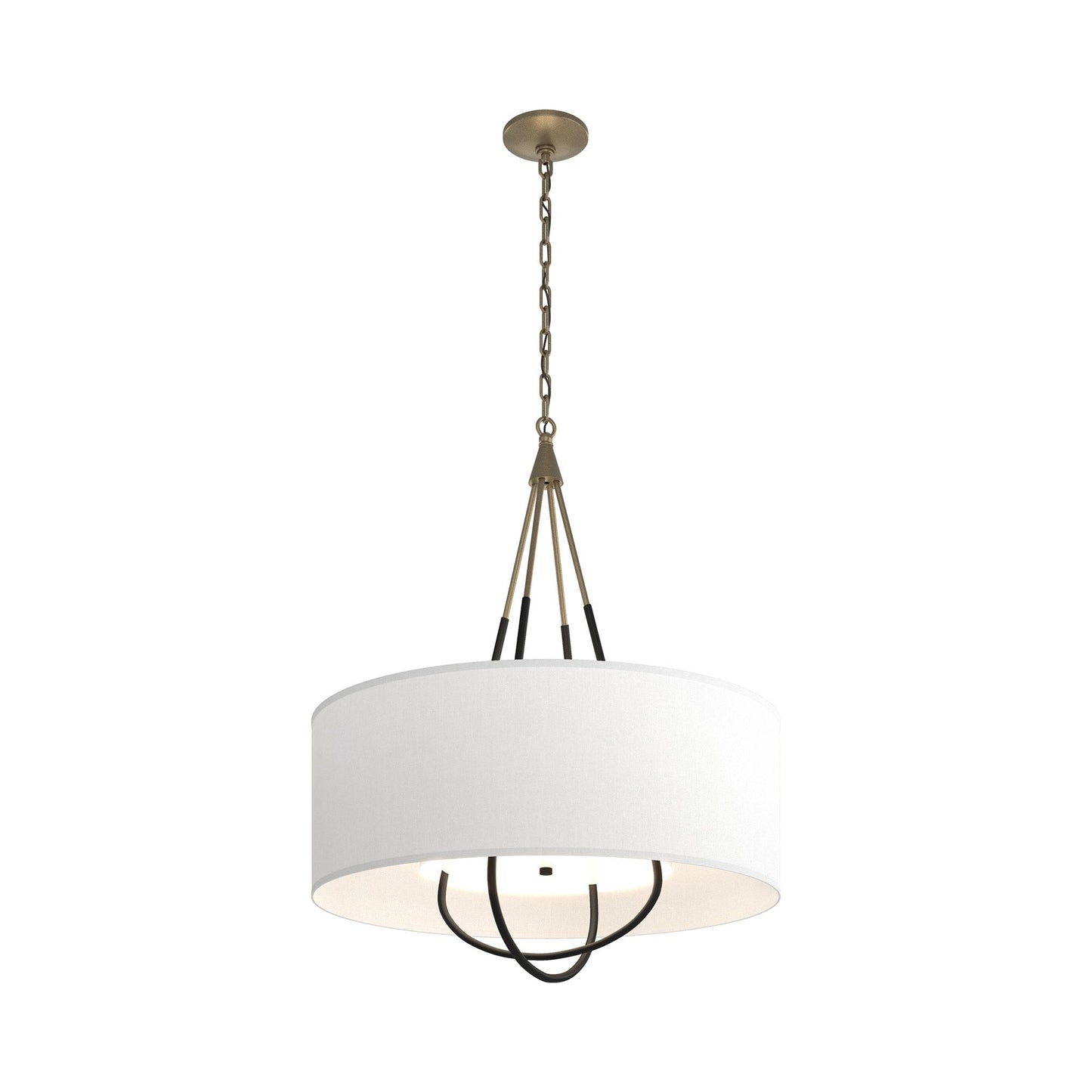 Loop Pendant Light in Soft Gold (Black/Natural Anna).