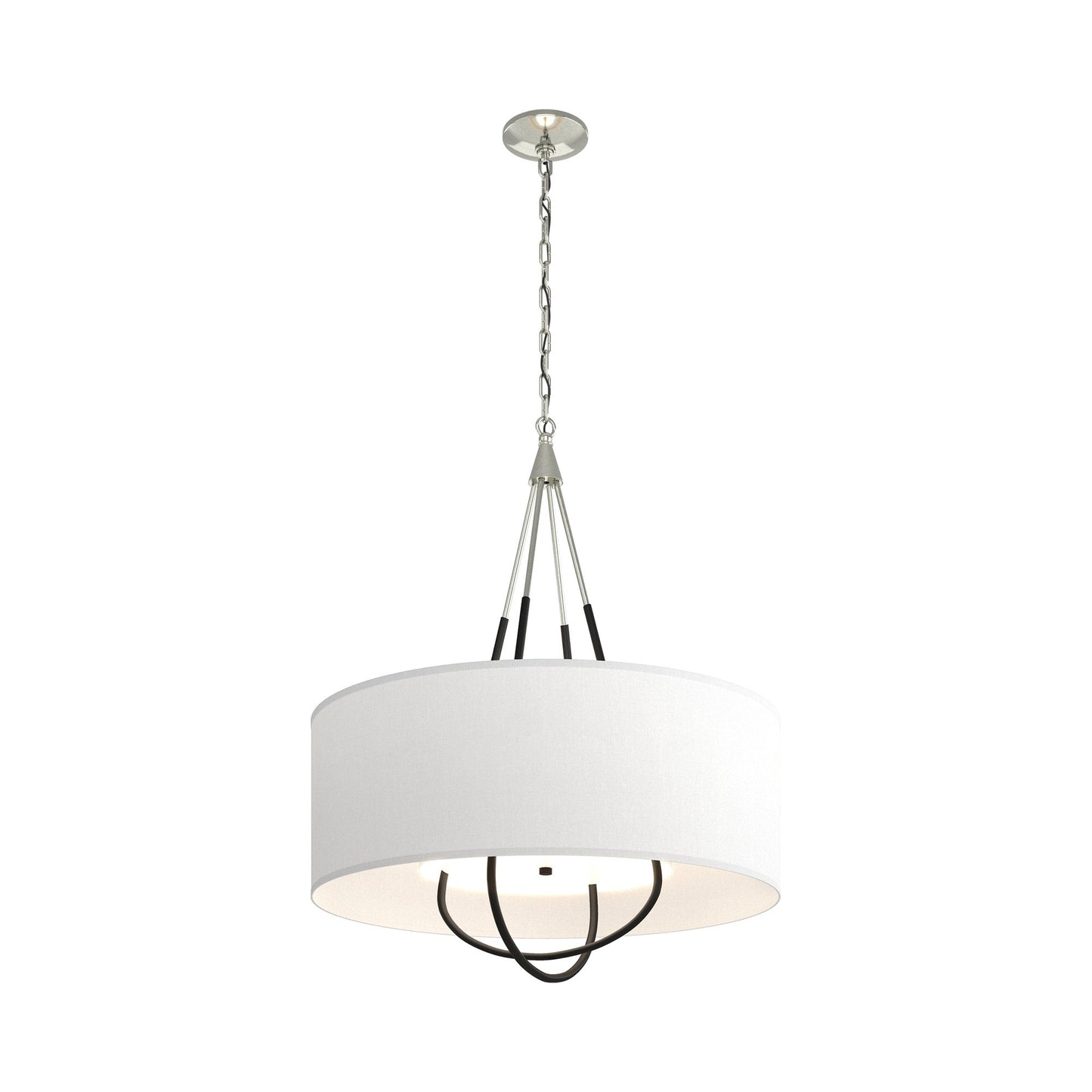 Loop Pendant Light in Sterling (Black/Natural Anna).